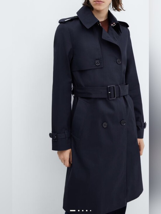 Mango Jackets & Blazers - Like New!! Mango Midnight Blue Trench Coat